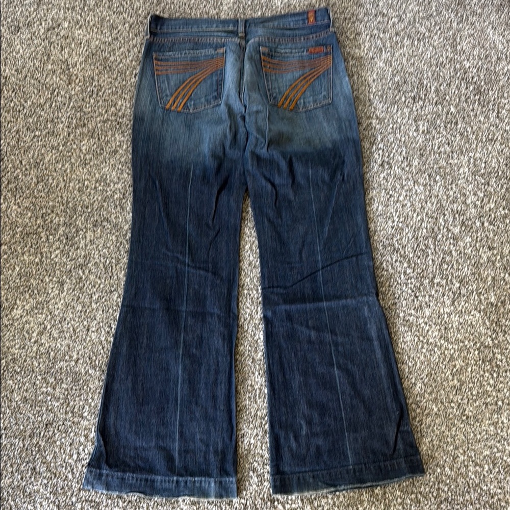 7 For All Mankind Dark Blue Flare Jeans